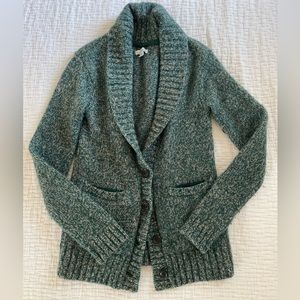 L.L. Bean “LL Signature” Green & Tan Marl Wool Sweater XXS
